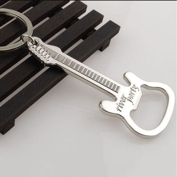 

keychains gift metal beer guitar bottle opener keychain keyring key chain ring, Silver