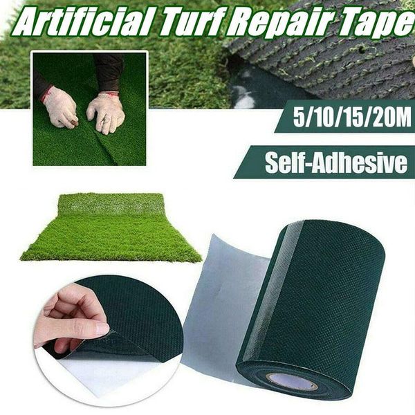 

decorative flowers & wreaths 5/10/15/20m self adhesive artificial grass sod tape joining fake lawn seaming mowing home gardening repair acce