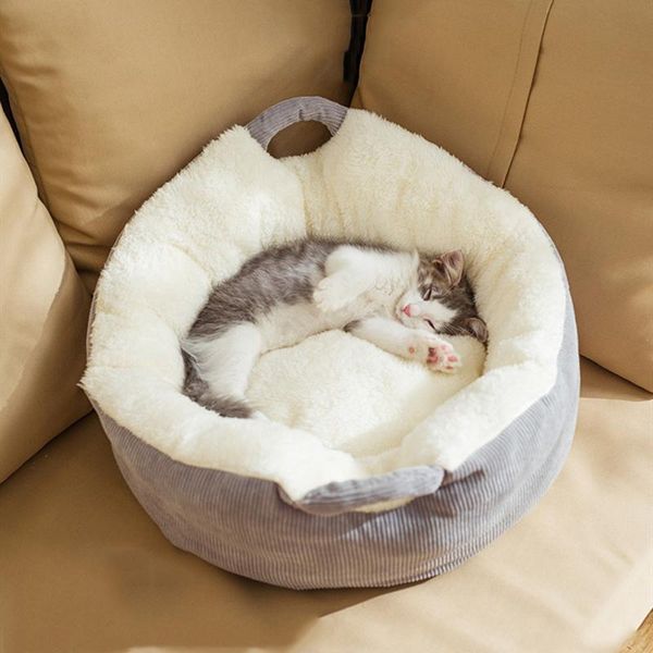 

cat beds & furniture bed house soft plush removable pet dog for small dogs cats nest winter warm sleeping puppy mat