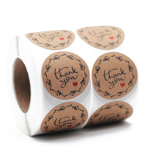 

thank you stickers roll adhesive labels seals small business decorative sealing for christmas gifts round envelopes gift decoration 1221414