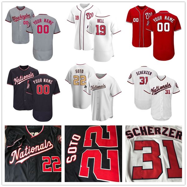 Maglie da baseball Washington Juan Soto Josh Bell Stephen Strasburg Victor Robles Kyle Schwarber Patrick Corbin Trea Turner Ryan Zimmerman Harrison Max Scherzer