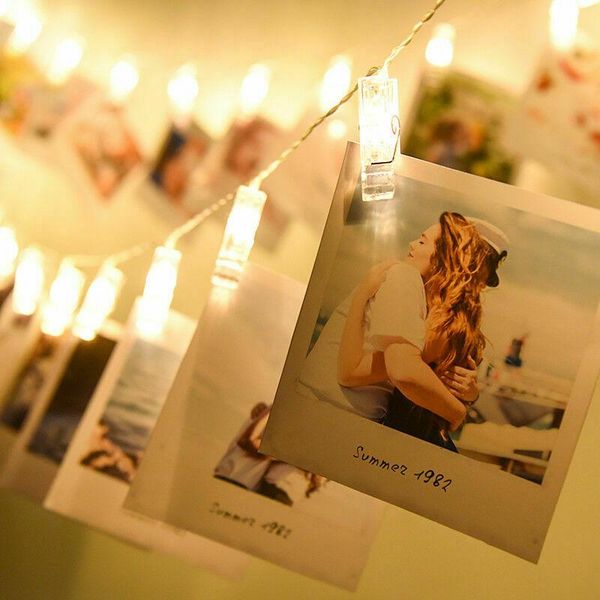 

10/30/50 led hanging picture po peg clip fairy string lights party wedding birthday pograph decor frames