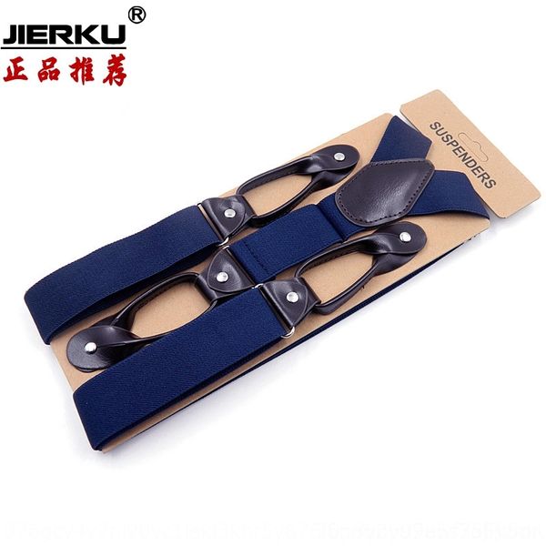 

uYa 6-clip casual sling men's strap suspenders high quality adult 6-clip button casual sling belt men's strap high quality adult suspender, Black;white