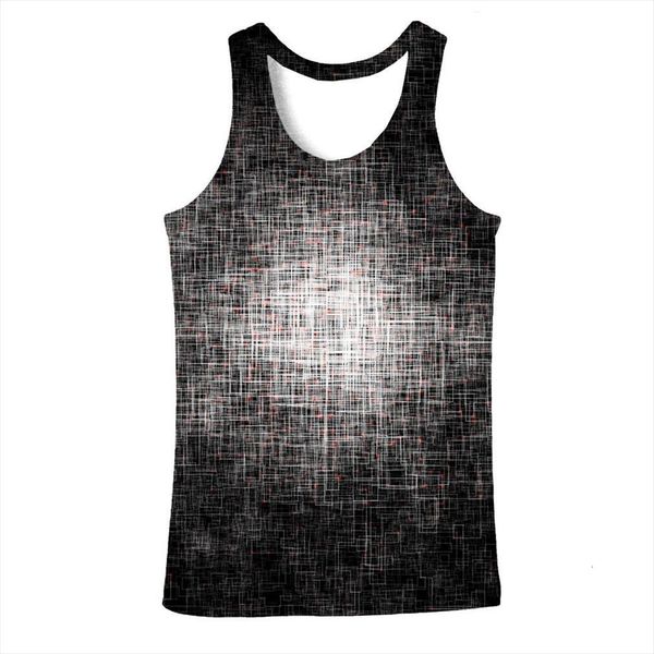 

uney lines tank for mens men summer graphic us size 3d sleeveless stripe vest sports gym black and white, White;black
