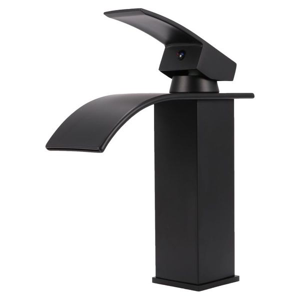 

bathroom sink faucets waterfall tap solid chrome brass single handle water waterfall-like outflow kitchen basin faucet