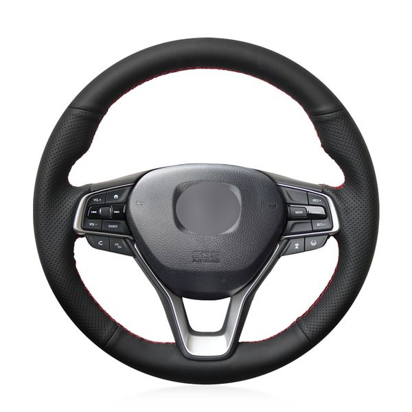 

diy custom black artificial leather steering wheel cover for honda accord 10