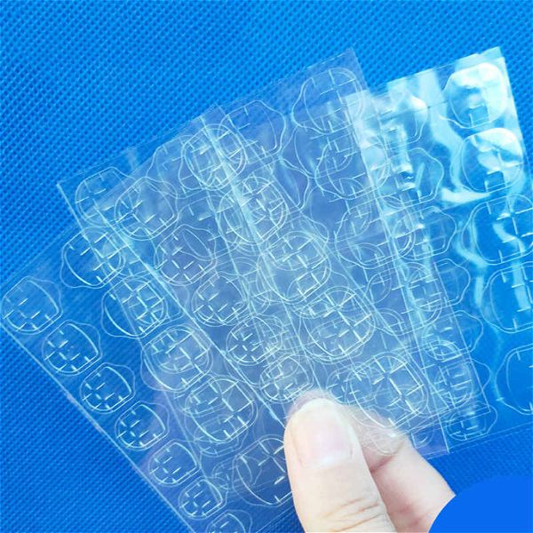

wholesale 24 tips jelly glue stickers for nail art waterproof false nails sticker detachable manicure tools, Black