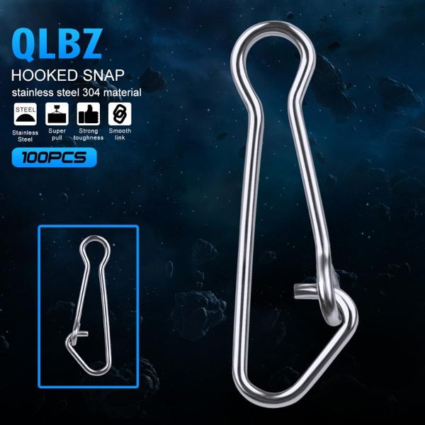 

fishing hooks 100pcs hooked snap barrel swivel safety 12mm-29mm 0#-6# swivels