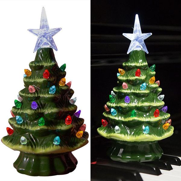 

christmas decorations 2021year tree ornaments children's gifts holiday ceramic lantern desklight