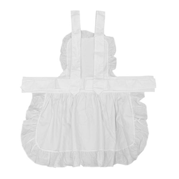 

aprons pure cotton for girls vintage retro waitress apron cooking (white)