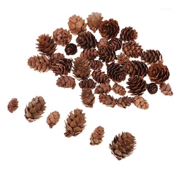 

christmas decorations 50 pieces mixed size vintage real natural small pine cones pinecone for po props decoration wedding party ornament1