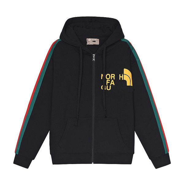 

2021 family autumn winter joint letter printing couple men's and women's same loose fashion hooded zipper top, Black