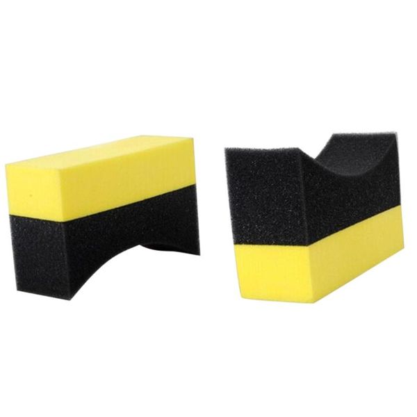 

car sponge 2pcs tire waxing polishing brush wheel cleaning pad