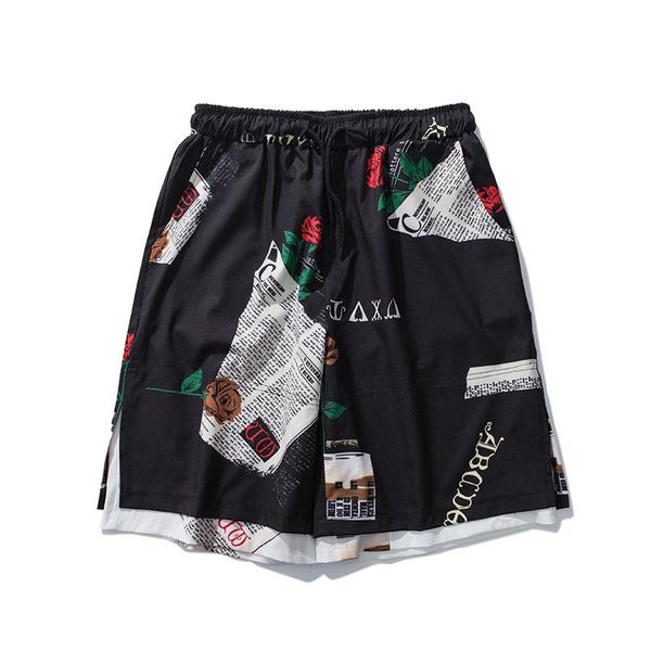 

summer men shorts beach short breathable fashion quick dry loose casual hawaii printing plus size trousers elastic pants ee5dk men's, White;black