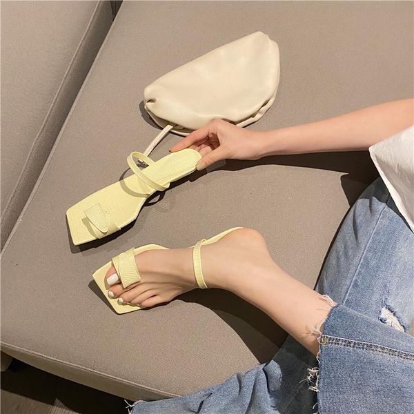 

sandals 2021 summer outer wear slippers flat low heel women fashion, Black
