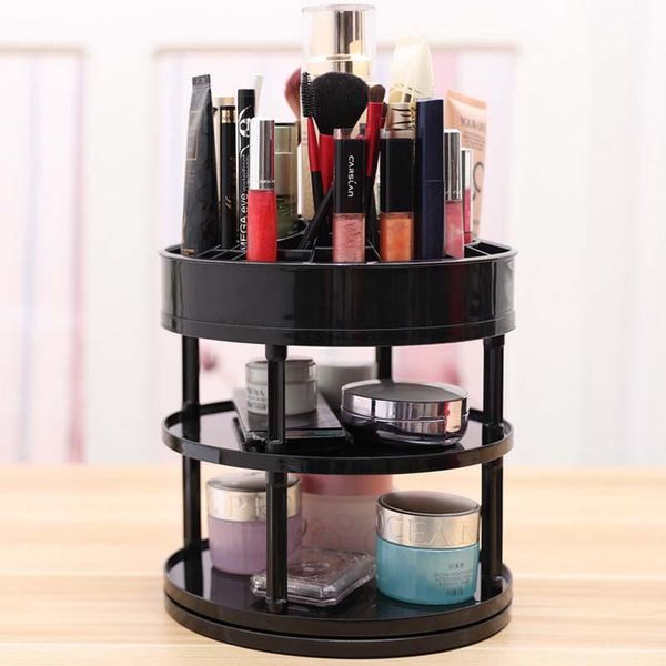 

rotating makeup organizer plastic box dresser lipstick skin care products shelf cosmetics receiving storage boxes & bins