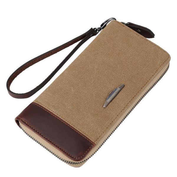 

wallets men vintage wallet purse canvas long coin male luxury zipper multifunction, Red;black