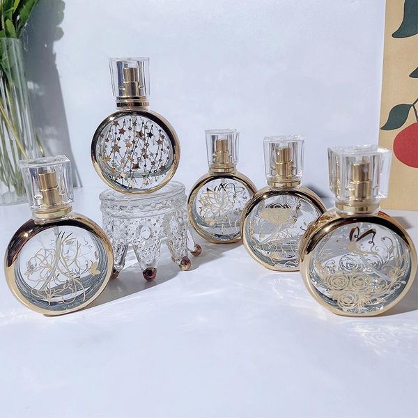

storage bottles & jars spray bottle glass alcohol sprayer 25ml mini portable perfume atomizer 1pc cosmetics container gold travel elegant