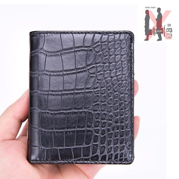

men's wallet 2021 men credit pu leather anti-theft brush metal card holder coin purse multifunction travel id wallets, Red;black
