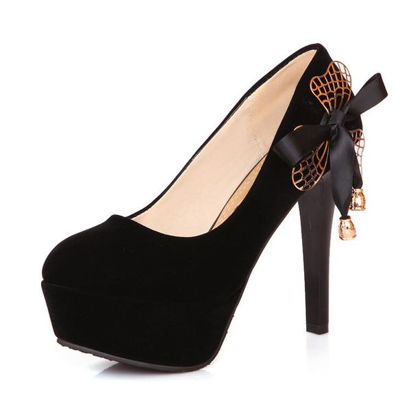 

dress shoes 2021 limited zapatos mujer tacon big size 34-43 colour spring autumn women's pumps women high heels pu 66-3, Black