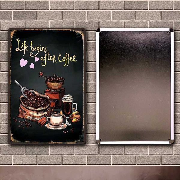 

take morning with starts a cup of coffee tin metal sign home decor bar wall art painting 20*30 cm size jt-65