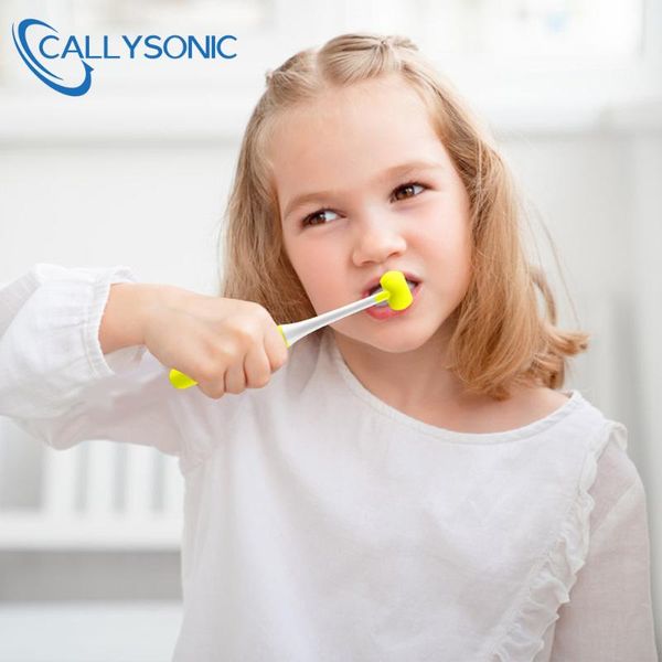 

smart electric toothbrush callysonic 3-sided silicone nano brush kids oral care safety teeth health cleaner dental clean children