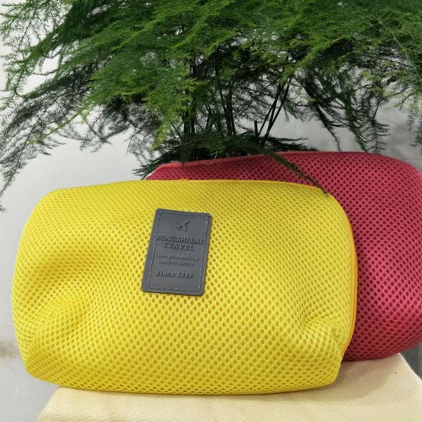 

portable travel storage bag data cable charging treasure hard disk case organizer zippered toiletry (large ye bags
