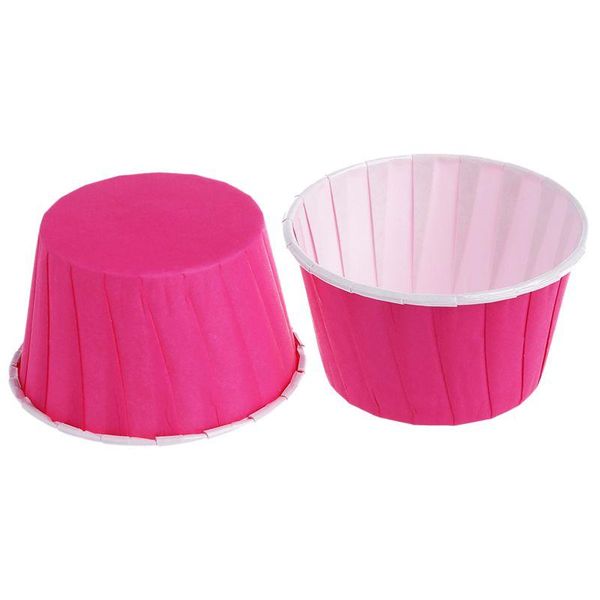 

disposable dinnerware 50x paper baking cup cake cupcake cases liners muffin dessert wedding party color:rose red