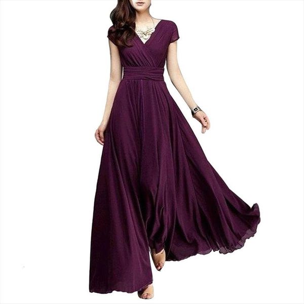 

plus size ever pretty womens dress v neck elegant long party gowns tight waist maxi, Black;gray