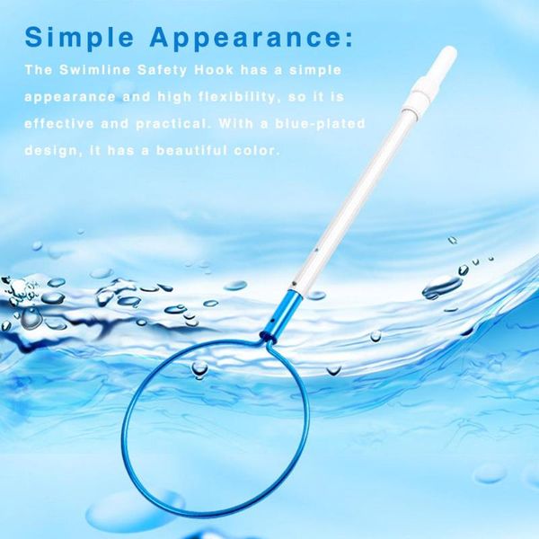 

life vest & buoy 29.5cm outdoor swimming tools helping aluminum alloy swim round safety hook life-saving rod for pools water park