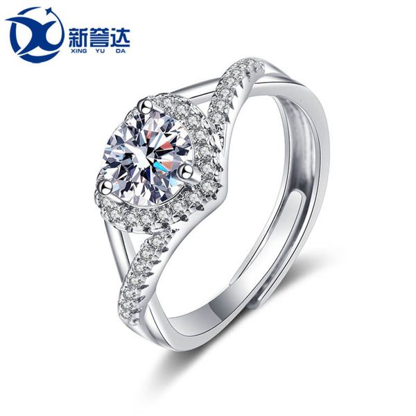 

tiktok live ins kwai chung wedding diamond luxury heart type mini couple ring girl, Black