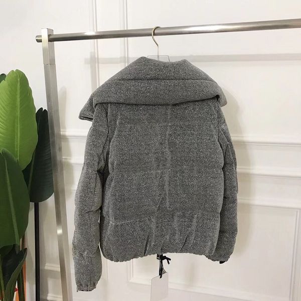 

brand luxury ladies black gray high-neck corset fashion down jacket