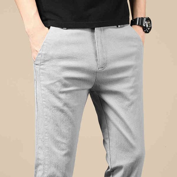 

pants 2021 men's solid color pants smart casual business fit body stretch men cotton formal breathable trousers, Black