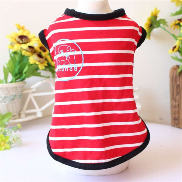 

dog spring and summer big stripe print vest teddy bear pet clothing in 2019