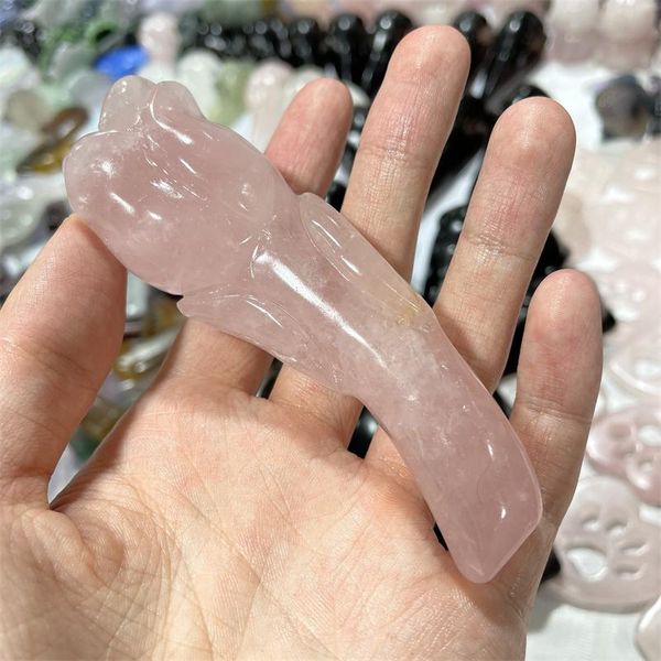 

decorative objects & figurines 1pc natural pink crystal rose flower healing home decor diy gift gemstones stones and minerals