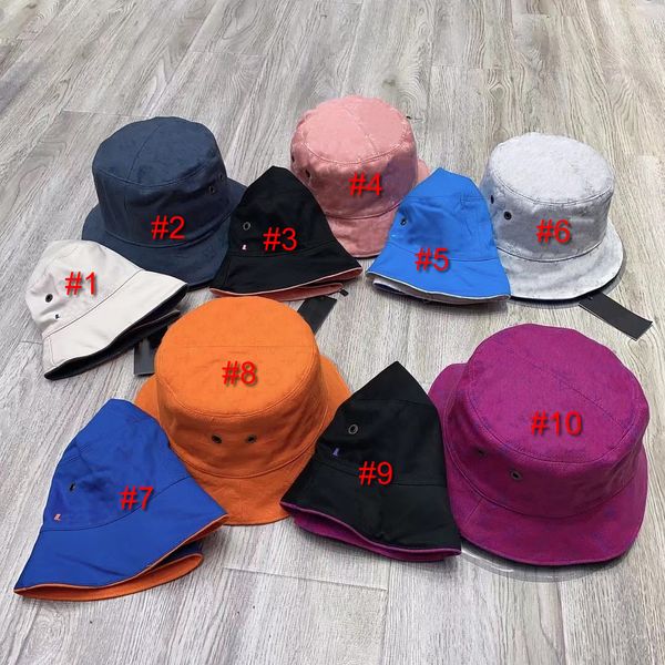 

2021 bucket hat mens women washed designers fitted sports beach dad fisherman hats ponytail baseball two-sided fishing cap snapback, Blue;gray