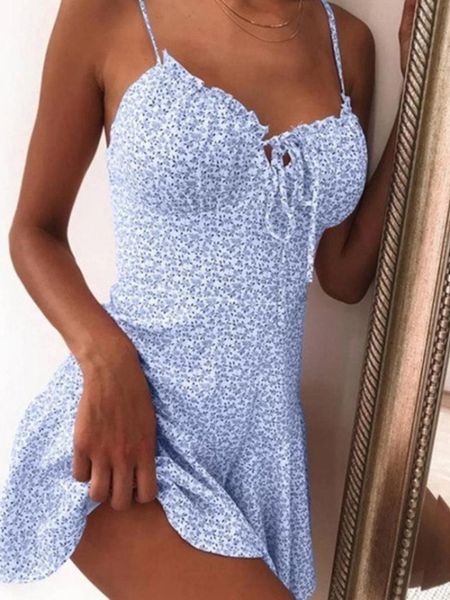 

casual dresses 2021 women's dress summer floral condole mini short style fashion and comfortable, Black;gray