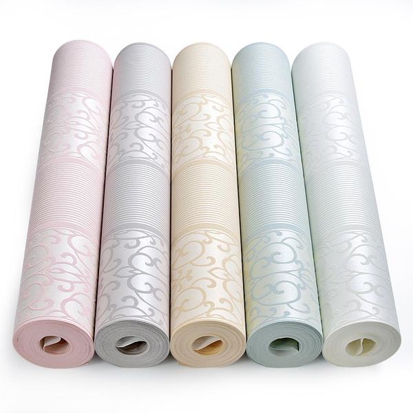 

modern simple 3d vertical stripes self-adhesive paper thickening non-woven warm bedroom living room wallpapers background wall