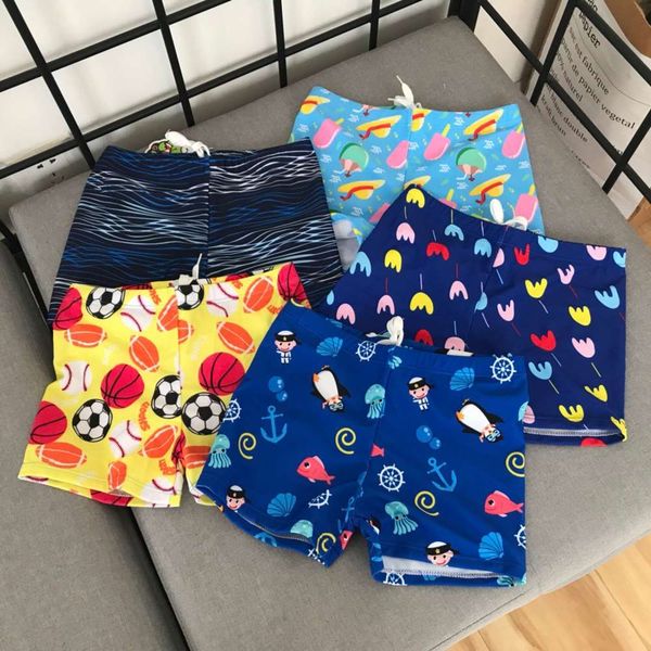 

children's swimming trunks boys' flat corner small middle and large children's baby spring swim, Blue