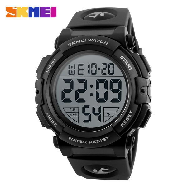 

skmei men sports watches digital led electronic multifunction outdoor sport waterproof swim mens student casual watch x0524, Slivery;brown