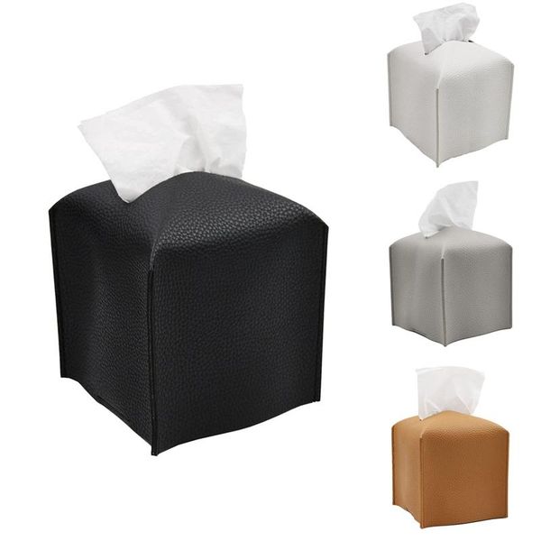 

tissue boxes & napkins box cover holder square pu leather facial roll paper dispenser for bathroom dressing table