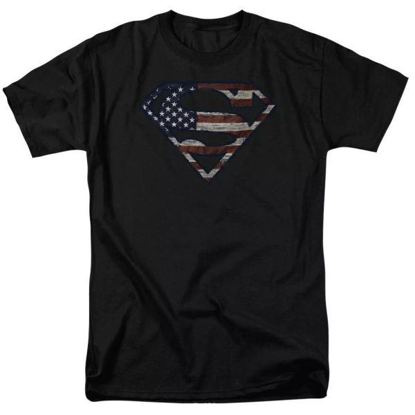 

Superman Wartorn Flag "Black" Color T-Shirt DC Comics Sizes S-3X NEW, White;black