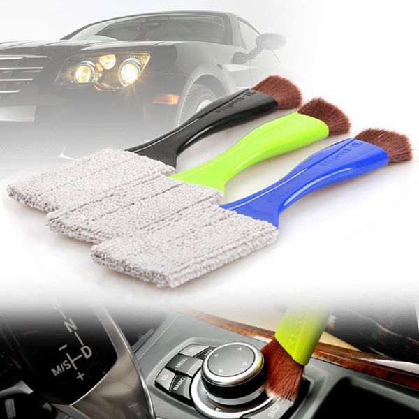 

1pcs car air conditioning outlet brush panel gap dusting remover double side cleaning interior brushes cloth wash tools sponge