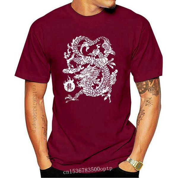 

men's t-shirts 2021 trendy t shirt chinese dragon & sun print t-shirt men black white tshirts o neck cotton clothes hipster tees, White;black