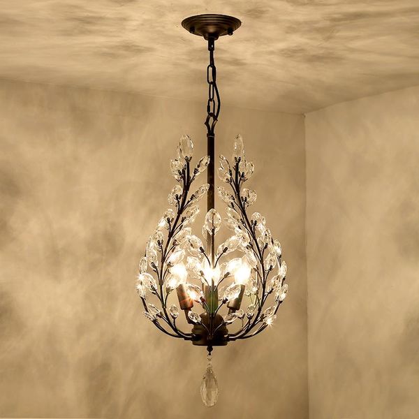 

american vintage chandeliers e14 bulb home deco crystal lighting for dining room bedroom hallway retro