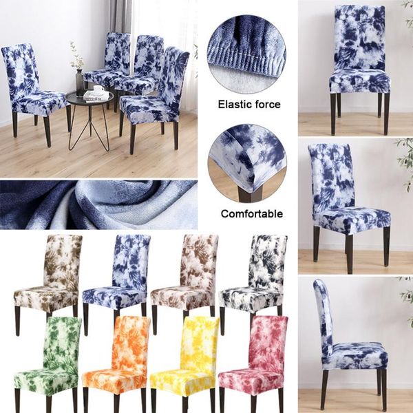 

tie dye dining room chair cover elastic stretch furniture protector european style slipcovers for home covers