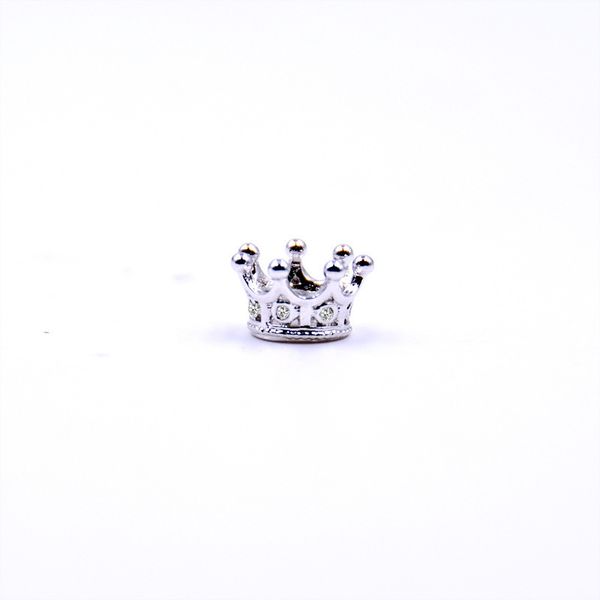 

70% off diy bracelet necklace pendant micro crown copper zircon accessories, Black