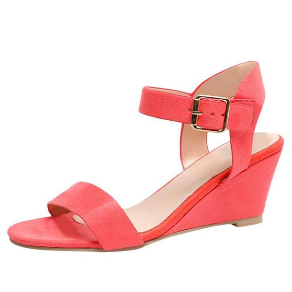 

sandals sandalias mujer 2021 summer ladies pumps buckle strap fashion shoes women wedge platform sandalia feminina 43 xkd4303, Black