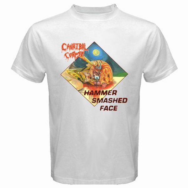 

new cannibal corpse hammer smashed face men's white t-shirt size s to 3xl, White;black