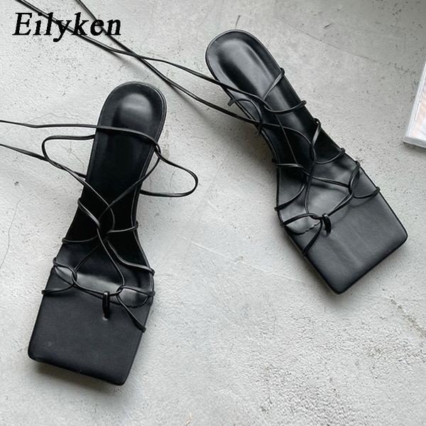 

eilyken fashion women sandals thin low heel lace up rome sandal summer gladiator casual sandal narrow band shoes big size 40 fgkjafgk, Black